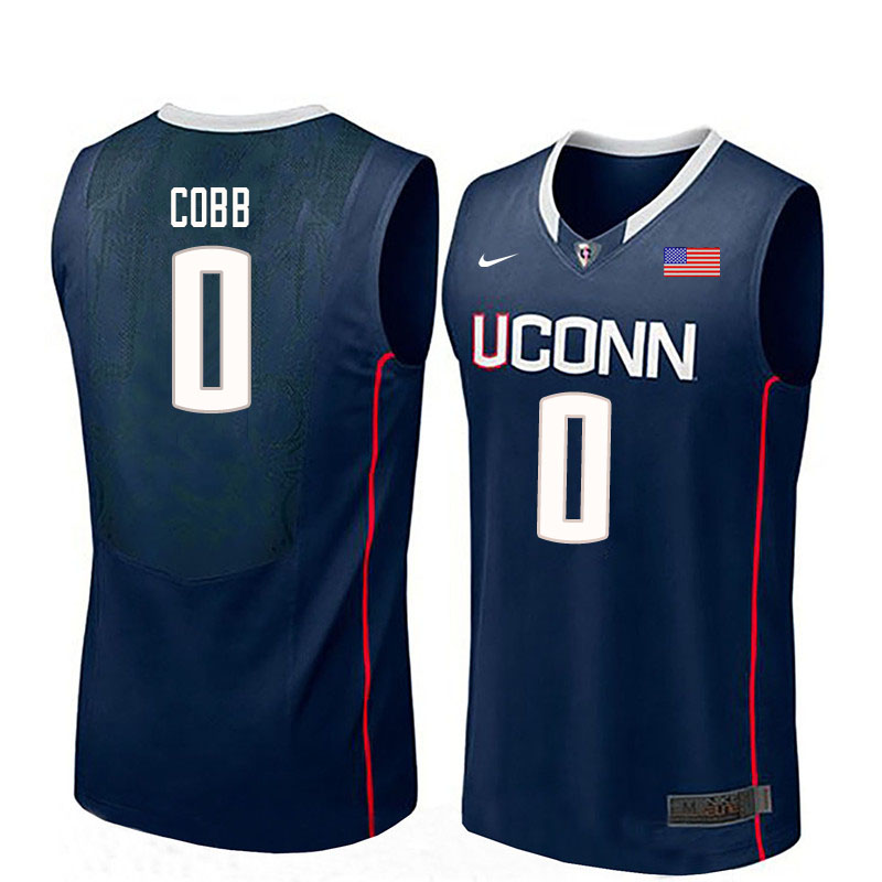 Men #0 Eric Cobb Uconn Huskies College Basketball Jerseys Sale-Navy - Click Image to Close